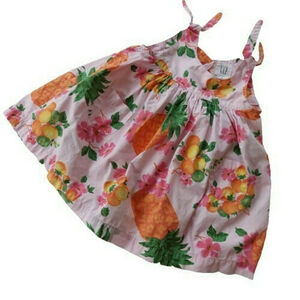 Vintage Gap '99  Fruity Hawaiian Tropical Cotton Sun Dress 6-12M